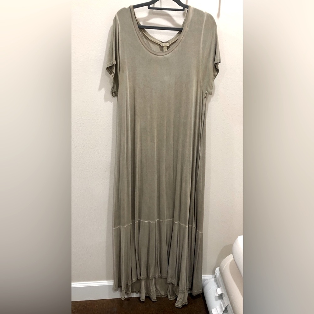 Cato Green Flutter Sleeve Maxi Sundress